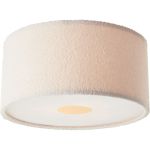 Brilliant Teddy Plafonnier Métal Textile Beige | 450mm - Convient pour 3x E27